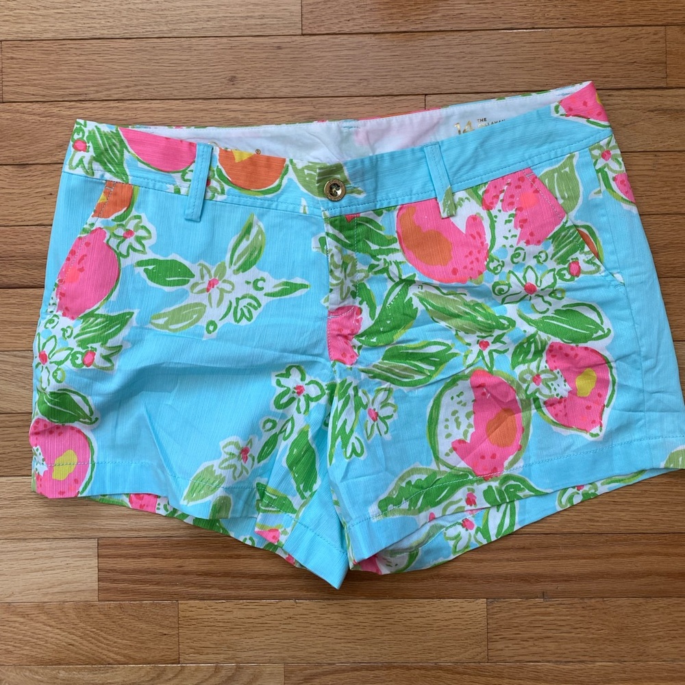 Lilly Pulitzer Callahan shorts in Pink Lemonade Pool Blue